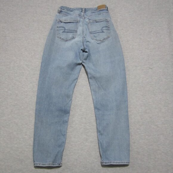 American Eagle Mom Jeans Women's Size 4R ( 26x27) Blue Mid-Rise Denim Stretch - Picture 15 of 16